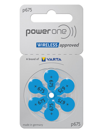 POWER ONE μπαταρίες ακουστικών βαρηκοΐας P675, mercury free, 1.45V, 6τμχ