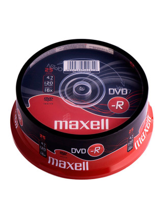 MAXELL DVD-R, 4.7GB/120min, 16x speed, Cake box, 25τμχ MAXELL DVD-R, 4.7GB/120min, 16x speed, Cake box, 25τμχ