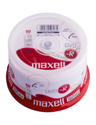 MAXELL DVD-R 275701, 4.7GB, 120min, 16x speed, printable, Cake 50τμχ