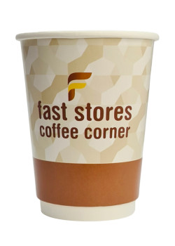 FAST STORES COFFEE CORNER χάρτινα ποτήρια καφέ 12oz, χωρίς καπάκι, 25τμχ