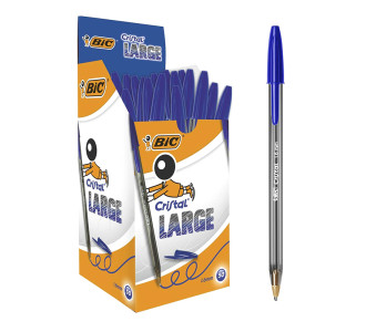 BIC στυλό διαρκείας Cristal Lagre με μύτη 1.6mm, μπλε, 50τμχ