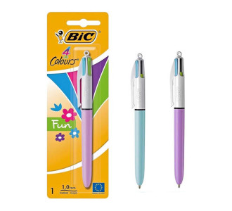BIC στυλό διαρκείας 4 Colours Fun, 1mm μύτη, πολύχρωμο μελάνι, διάφορα χρώματα, 1τμχ