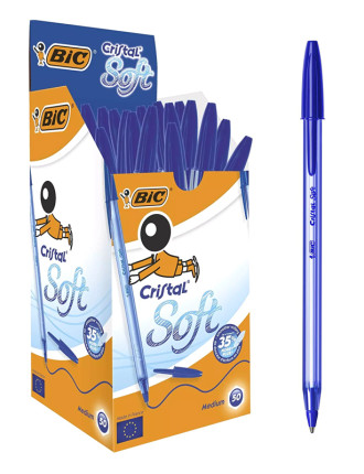 BIC στυλό διαρκείας Cristal Soft με μύτη 1.2mm, μπλε, 50τμχ BIC στυλό διαρκείας Cristal Soft με μύτη 1.2mm, μπλε, 50τμχ