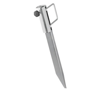 PROPLUS βάση ομπρέλας παραλίας 360816 για κοντάρι διαμέτρου 31-35mm, μεταλλική, ασημί