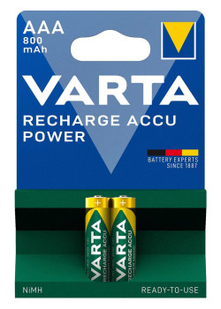 VARTA επαναφορτιζόμενες μπαταρίες λιθίου, AAA, 800mAh, 1.2V, 2τμχ