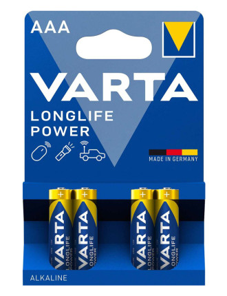 VARTA αλκαλικές μπαταρίες Longlife Power, AAA/LR03, 1.5V, 4τμχ