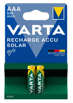 VARTA επαναφορτιζόμενες μπαταρίες λιθίου Solar, AAA, 550mAh, 1.2V, 2τμχ