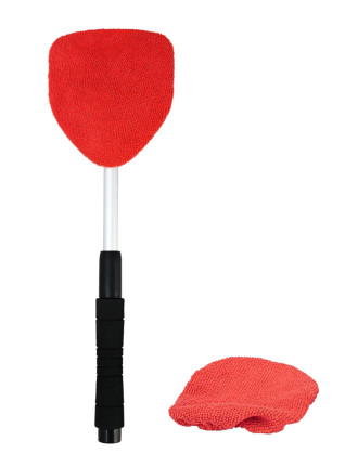 HEYNER βούρτσα με πανί μικροϊνών 407630, πτυσσόμενη έως 50cm, μαύρη/κόκκινη