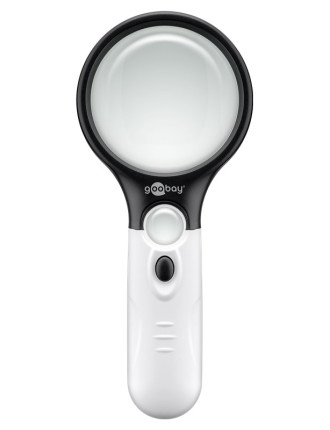 GOOBAY μεγεθυντικός φακός χειρός 41255 με φωτισμό LED, 1.75x & 12.25x