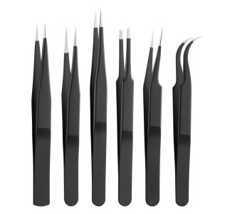 GOOBAY σετ τσιμπίδες 41256, ανοξείδωτες, αντιστατικές, μαύρο, 6τμχ GOOBAY σετ τσιμπίδες 41256, ανοξείδωτες, αντιστατικές, μαύρο, 6τμχ