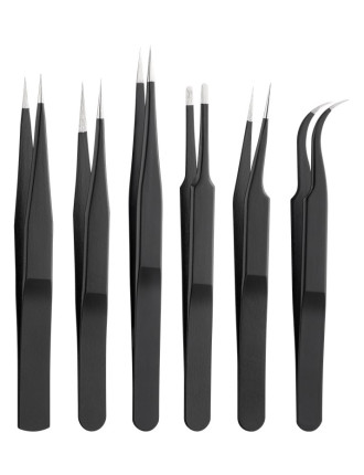 GOOBAY σετ τσιμπίδες 41256, ανοξείδωτες, αντιστατικές, μαύρο, 6τμχ GOOBAY σετ τσιμπίδες 41256, ανοξείδωτες, αντιστατικές, μαύρο, 6τμχ