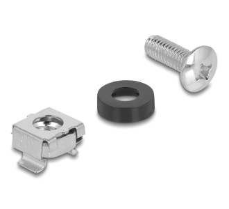 DELOCK σετ βίδες με παξιμάδια 42432 για rack, M6/16mm, ασημί, 100τμχ