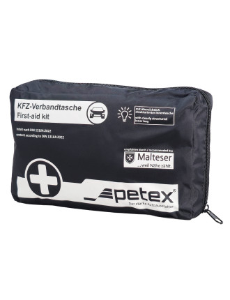 PETEX kit πρώτων βοηθειών για οχήματα 43930004, DIN 13164-2022, μαύρο PETEX kit πρώτων βοηθειών για οχήματα 43930004, DIN 13164-2022, μαύρο