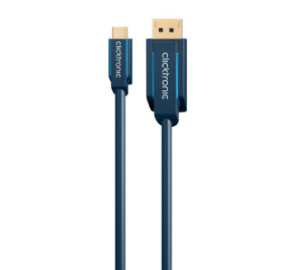 CLICKTRONIC καλώδιο DisplayPort σε USB Type-C 44931, 4K/60Hz, 1m, μπλε