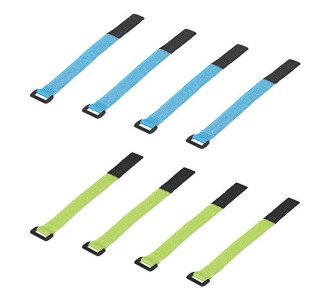 PROPLUS ιμάντες τύπου velcro 480052, 19x2cm, μπλε & πράσινο, 8τμχ