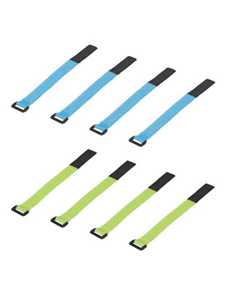 PROPLUS ιμάντες τύπου velcro 480052, 19x2cm, μπλε & πράσινο, 8τμχ