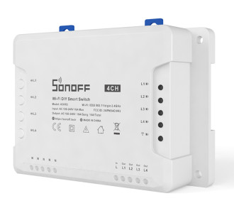 SONOFF Smart Διακόπτης WiFi 4CH R3, 4 θέσεων, 16A, λευκός SONOFF Smart Διακόπτης WiFi 4CH R3, 4 θέσεων, 16A, λευκός