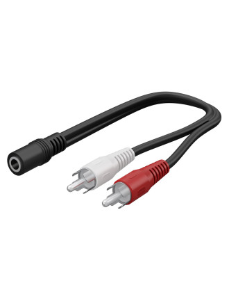 GOOBAY καλώδιο 3.5mm θηλυκό σε 2x αρσενικό RCA 50092, 0.2m, μαύρο GOOBAY καλώδιο 3.5mm θηλυκό σε 2x αρσενικό RCA 50092, 0.2m, μαύρο