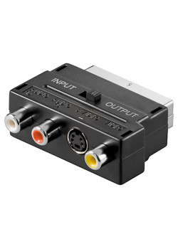 GOOBAY αντάπτορας SCART 21-pin αρσενικό σε 3x RCA θηλυκό 50123, μαύρο