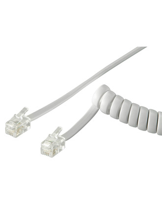 GOOBAY καλώδιο τηλεφώνου 50246, spiral, RJ10 4P4C, CCA, 2m, λευκό