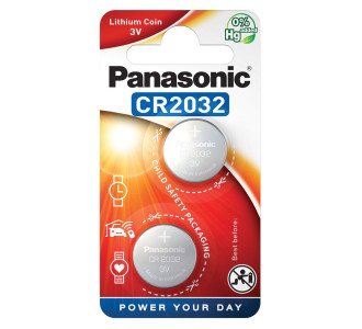 PANASONIC μπαταρία λιθίου, CR2032, 3V, 2τμχ