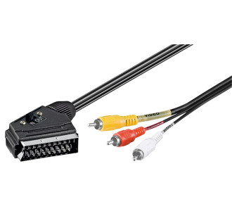 GOOBAY καλώδιο SCART 21-pin σε 3x RCA 50364, 2m, μαύρο