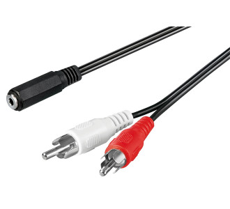 GOOBAY καλώδιο 3.5mm θηλυκό σε 2x RCA αρσενικό 50442, 1.4m, μαύρο