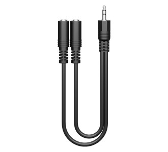 GOOBAY καλώδιο ήχου 3.5mm 50464, αρσενικό σε 2x θηλυκά, 0.2m, μαύρο