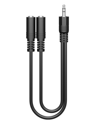 GOOBAY καλώδιο ήχου 3.5mm 50464, αρσενικό σε 2x θηλυκά, 0.2m, μαύρο