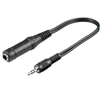 GOOBAY καλώδιο 3.5mm male σε 6.3mm female 50470, 0.2m, μαύρο