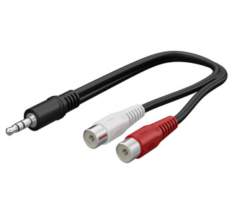 GOOBAY καλώδιο 3.5mm male σε 2x RCA female 50600, 0.2m, μαύρο GOOBAY καλώδιο 3.5mm male σε 2x RCA female 50600, 0.2m, μαύρο