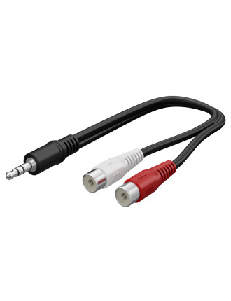 GOOBAY καλώδιο 3.5mm male σε 2x RCA female 50600, 0.2m, μαύρο GOOBAY καλώδιο 3.5mm male σε 2x RCA female 50600, 0.2m, μαύρο