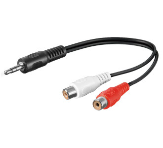 GOOBAY καλώδιο 3.5mm male σε 2x RCA female 50600, 0.2m, μαύρο