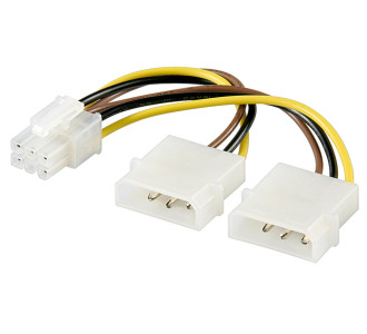 GOOBAY καλώδιο 2x molex 4pin σε 1x 6pin 51360, 0.15m