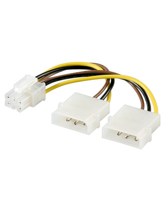 GOOBAY καλώδιο 2x molex 4pin σε 1x 6pin 51360, 0.15m GOOBAY καλώδιο 2x molex 4pin σε 1x 6pin 51360, 0.15m