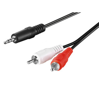 GOOBAY καλώδιο 3.5mm σε 2x RCA 51648, CU, 1m, μαύρο