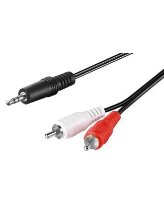 GOOBAY καλώδιο 3.5mm σε 2x RCA 51701, CU, 0.5m, μαύρο