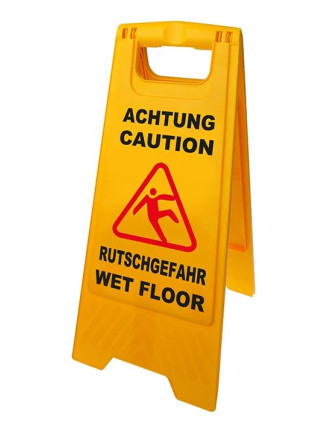 Προειδοποιητική πινακίδα "caution wet floor" 520112, 21-30x58cm, κίτρινη Προειδοποιητική πινακίδα "caution wet floor" 520112, 21-30x58cm, κίτρινη