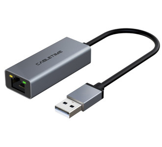 CABLETIME αντάπτορας δικτύου CT-AML100, USB, 100Mbps Ethernet, γκρι