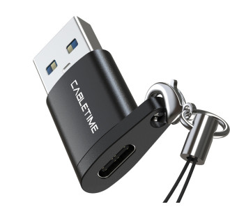 CABLETIME αντάπτορας USB-C σε USB CT-AMCF, 2.1A, 5Gbps, μαύρος