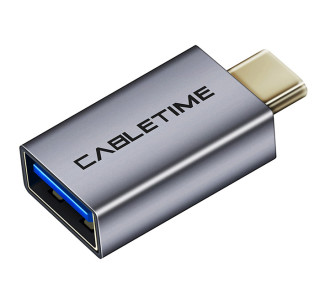CABLETIME αντάπτορας USB-C σε USB CT-CMAFOTG, 5Gbps, γκρι