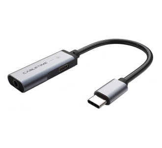 CABLETIME αντάπτορας USB-C σε USB-C & 3.5mm CT-CMACD, γκρι