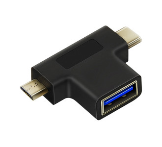 CABLETIME αντάπτορας USB σε USB-C & micro USB CT-3IN1-AB, 5Gbps, μαύρος CABLETIME αντάπτορας USB σε USB-C & micro USB CT-3IN1-AB, 5Gbps, μαύρος