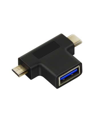 CABLETIME αντάπτορας USB σε USB-C & micro USB CT-3IN1-AB, 5Gbps, μαύρος CABLETIME αντάπτορας USB σε USB-C & micro USB CT-3IN1-AB, 5Gbps, μαύρος