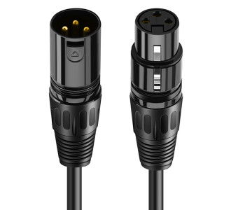 CABLETIME καλώδιο μικροφώνου XLR AV350, 3P, M/F, 24AWG, 5m, μαύρο