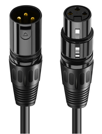 CABLETIME καλώδιο μικροφώνου XLR AV350, 3P, M/F, 24AWG, 5m, μαύρο