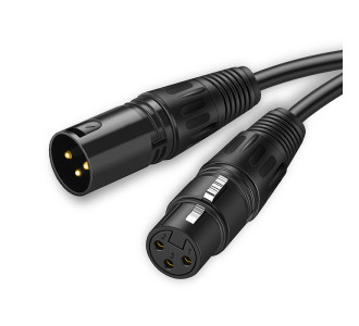 CABLETIME καλώδιο μικροφώνου XLR 11B24, 3-pin, 24AWG, 20m, μαύρο