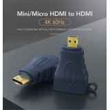 CABLETIME αντάπτορας micro HDMI σε HDMI HA16R, 4K/60Hz, μπλε