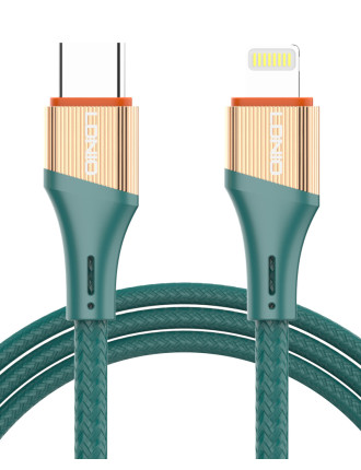 LDNIO καλώδιο Lightning σε USB-C LC631I, 30W PD, 1m, πράσινο LDNIO καλώδιο Lightning σε USB-C LC631I, 30W PD, 1m, πράσινο