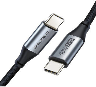 CABLETIME καλώδιο USB-C σε USB-C CT-CMCM, 60W, 480Mbps, 2m, μαύρο